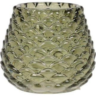 Ljuskopp Glas Grön Orange 6 cm