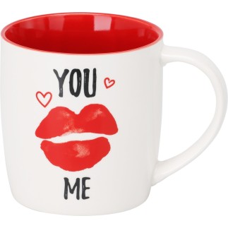 Mugg You and Me Vit/Röd
