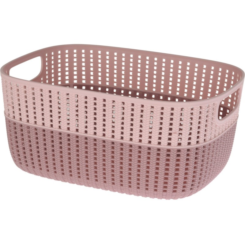 Korg Förvaring Beige Rosa Grå Grön Plast 38x28 cm Korg Förvaring Beige Rosa Grå Grön Plast 38x28 cm