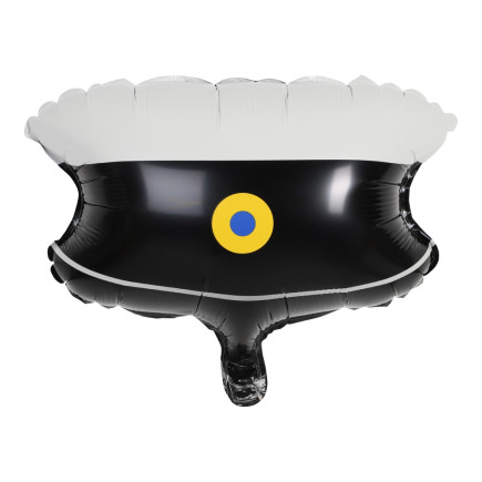 Ballong Student Studentmössa Vit/Svart Folie 42 cm