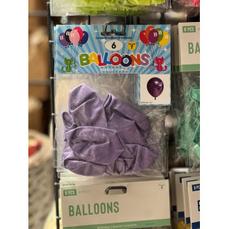 Ballong Blank Lila Spegelballong 6-pack 30 cm Latex