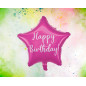 Ballong Happy Birthday Stjärna Rosa Folie Ballong Happy Birthday Stjärna Rosa Folie