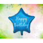 Ballong Happy Birthday Stjärna Blå Folie