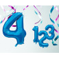 Ballong Siffra 4 Blå 86 cm