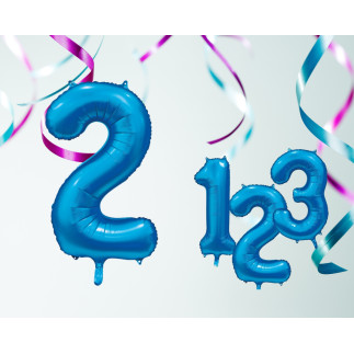 Ballong Siffra 2 Blå 86 cm