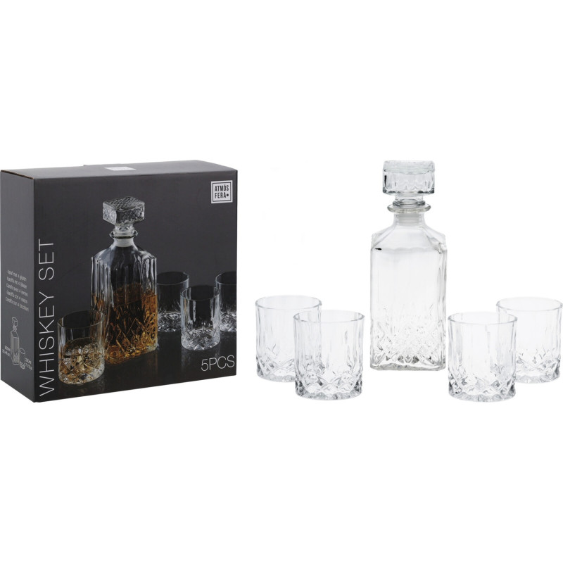 Whiskeyset Whiskey Karaff Glas Set 5 delar Whiskeyset Whiskey Karaff Glas Set 5 delar
