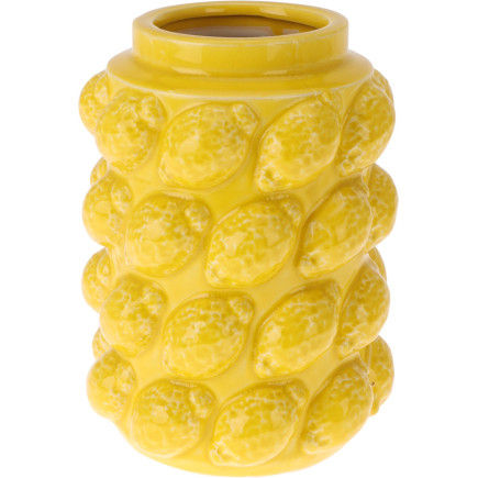 Vas Citroner Gul Keramik 19 cm