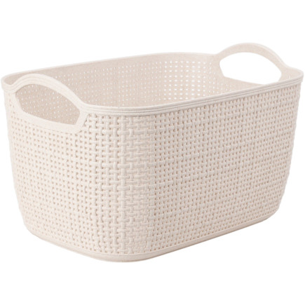 Korg Förvaring Beige Flätad Plast 30x19,5x14 cm