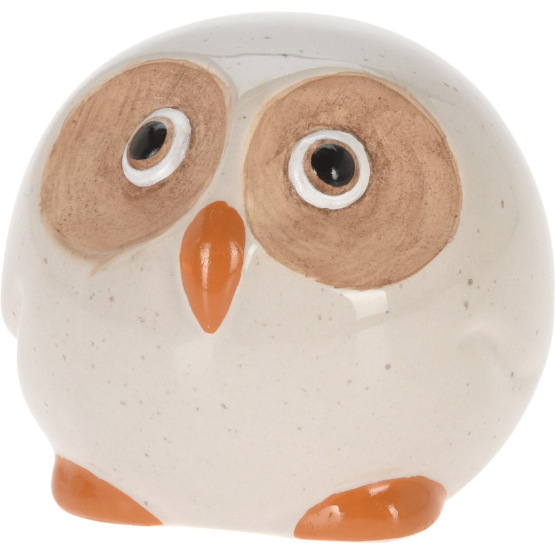 Uggla Porslin Vit Spräcklig Grön 9 cm Uggla Porslin Vit Spräcklig Grön 9 cm