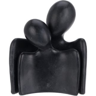 Figur Kram Människor Keramik Grå Svart Beige 17 cm