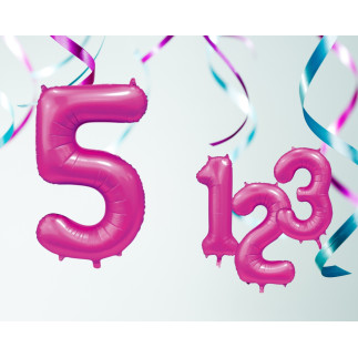 Ballong Siffra 5 Rosa 86 cm