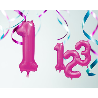 Ballong Siffra 1 Rosa 86 cm