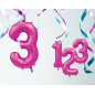 Ballong Siffra 3 Rosa 86 cm