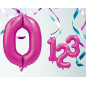 Ballong Siffra 0 Rosa 86 cm