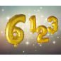 Ballong Siffra 6 Guld 86 cm