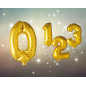 Ballong Siffra 0 Guld 86 cm