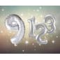 Ballong Siffra 9 Silver 86 cm Ballong Siffra 9 Silver 86 cm