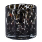 Ljushållare Grå/Svart Mönstrad Glas 8x8 cm Ljushållare Grå/Svart Mönstrad Glas 8x8 cm