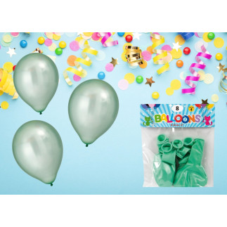 Ballong Grön Pärlgrön 8-pack Latex