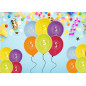 Ballong Födelsedag 3 år 6-pack Latex Mixade