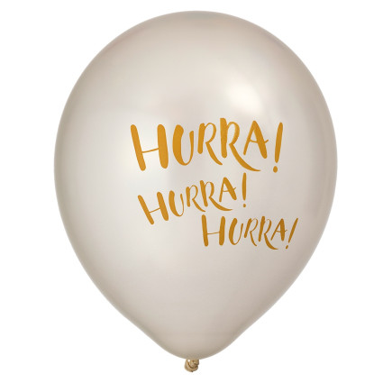 Ballong Hurra Vit Pearl 6-pack Latex