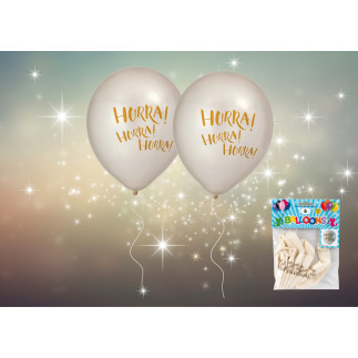Ballong Hurra Vit Pearl 6-pack Latex