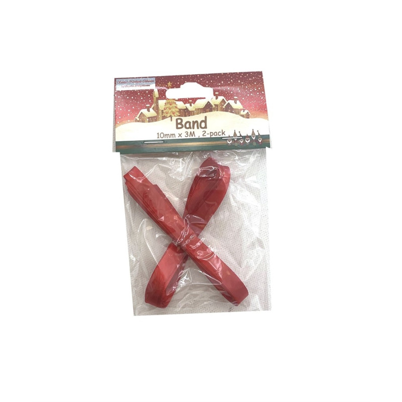 Band Rött Siden 1 cm x 3 meter 2-pack Band Rött Siden 1 cm x 3 meter 2-pack