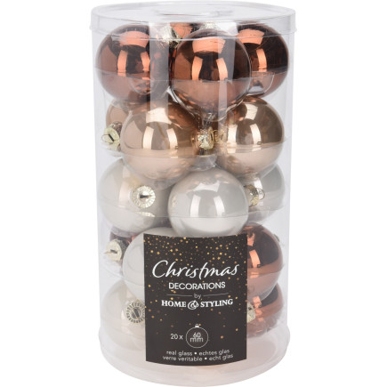 Julgranskulor Mocca 20-pack