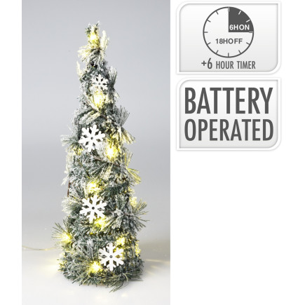Julkon med Snö LED-belysning Belysning Timer 40 cm
