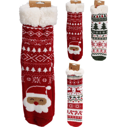 Julstrumpa Textil Vit