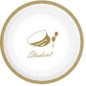 Studentpaket Vit/Guld Tallrikar Servetter Muggar Girlang Student 