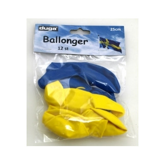 Studentpaket Dekoration Blå/Gult Servetter Serpentiner Girlang Ballonger Student