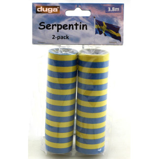 Studentpaket Dekoration Blå/Gult Servetter Serpentiner Girlang Ballonger Student