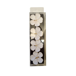 Servettringar Blomma Metall Vita 4-pack