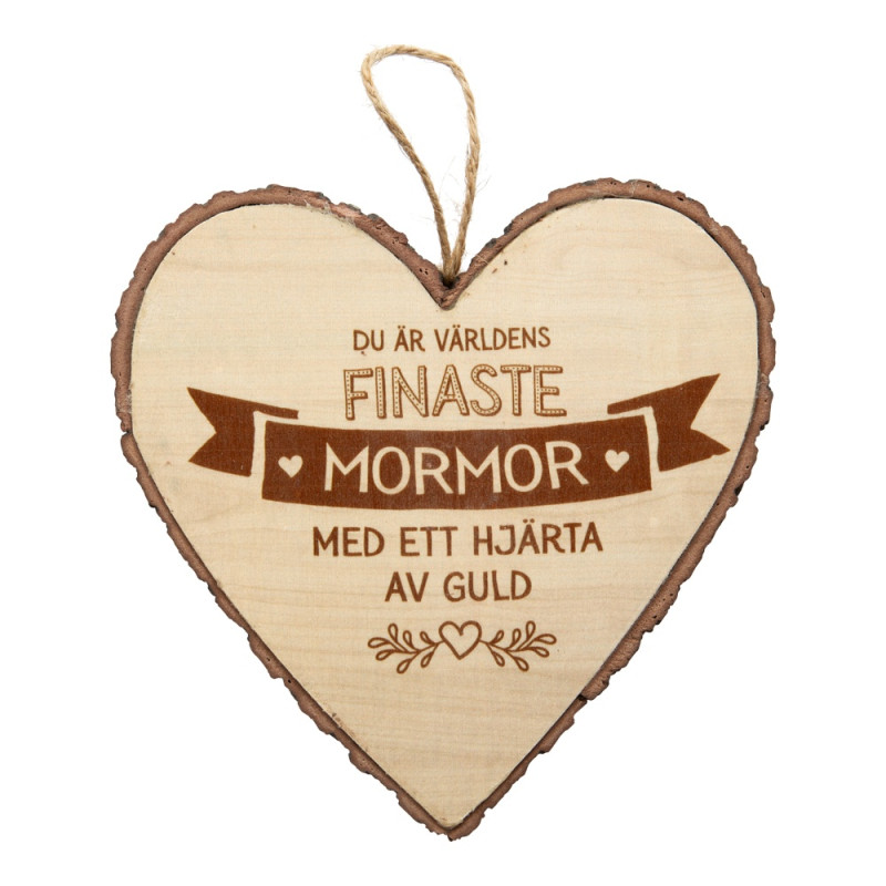 Hjärta Trä Mormor wooden heart Hjärta Trä Mormor wooden heart