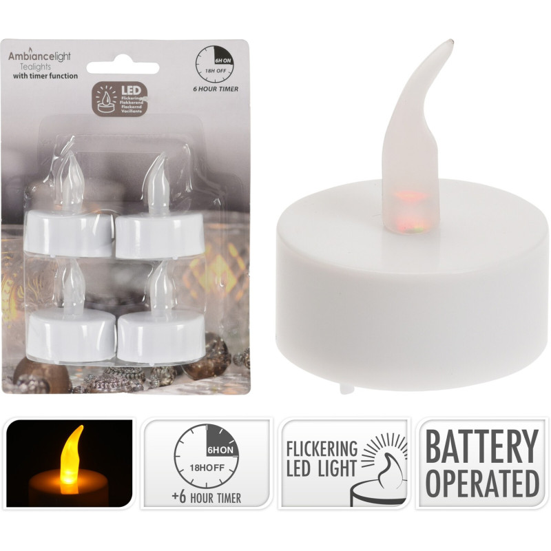 Värmeljus LED med timer 4-pack Värmeljus LED med timer 4-pack