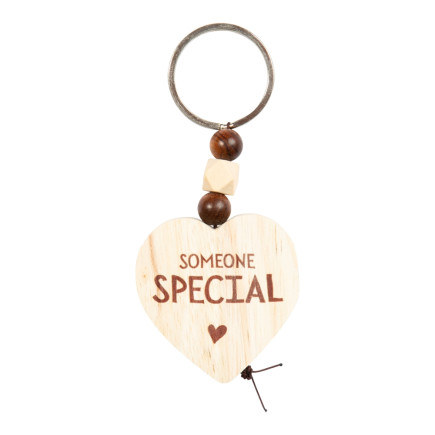 Nyckelring Trä med text