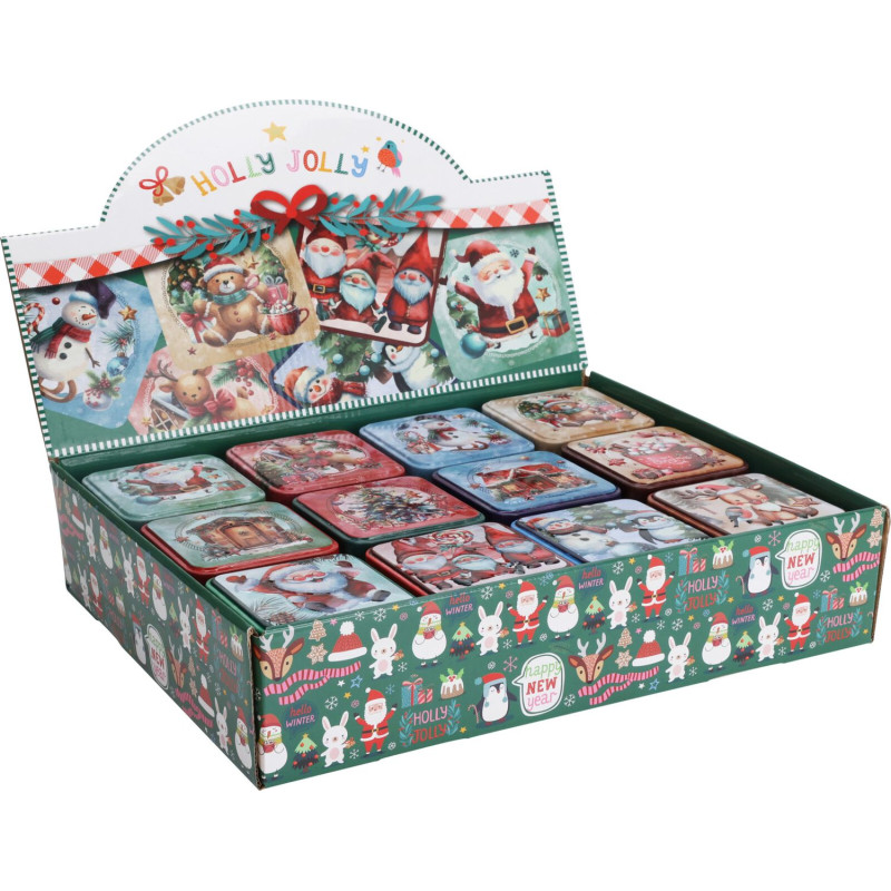 Burk Plåt Julmotiv 6 olika Burk Plåt Julmotiv 6 olika