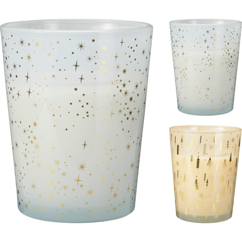 Ljus Glasburk Granar Beige 13x16 cm Ljus Glasburk Granar Beige 13x16 cm