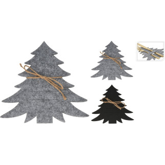 Bestickkuvert Julgran Svart Filt 4-pack