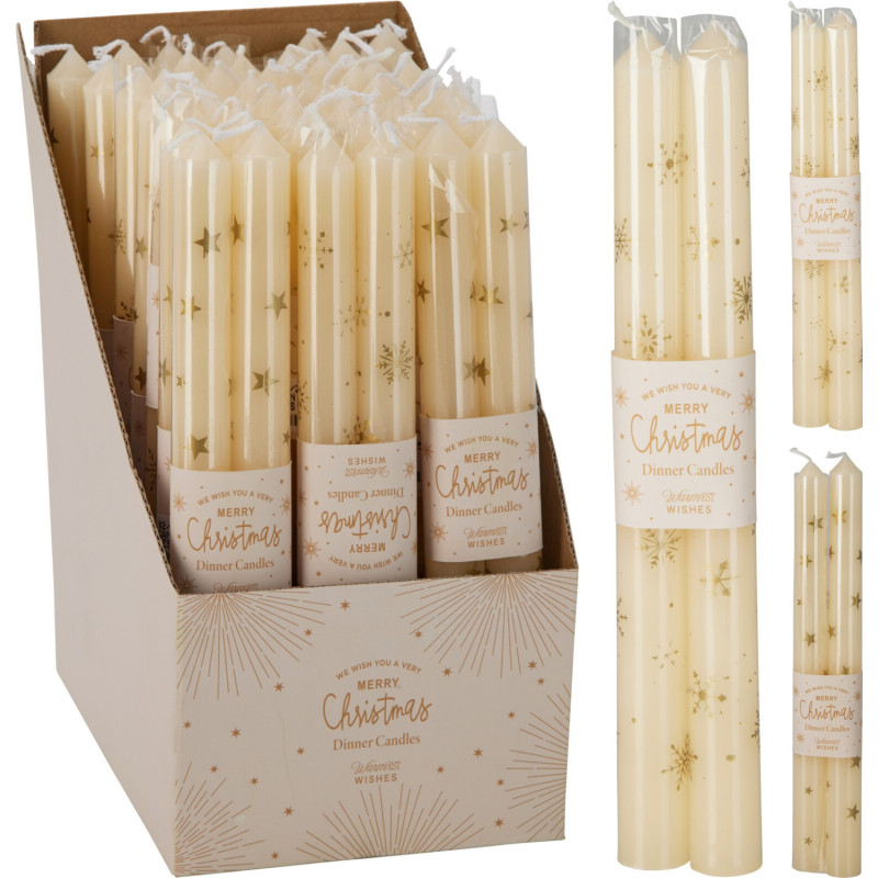 Ljus Rustik 2-pack Jul Vita 25 cm Ljus Rustik 2-pack Jul Vita 25 cm