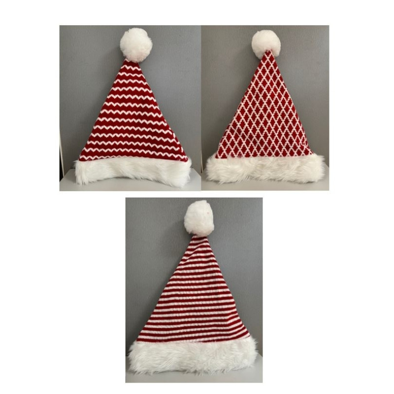 Tomteluva Stickad Vågig Röd