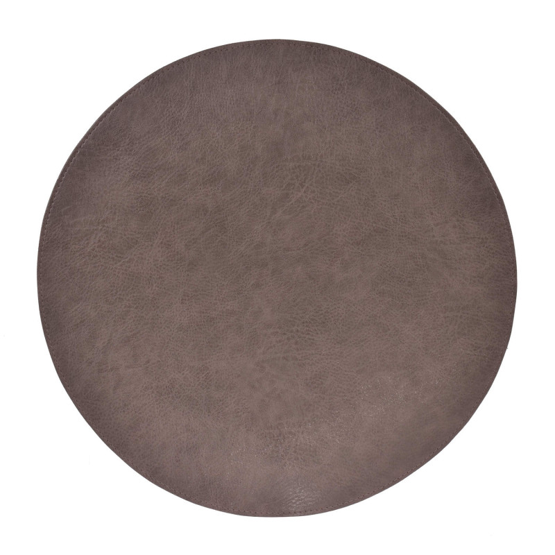 Underlägg Läder/skinnlook grå Runda Tablett