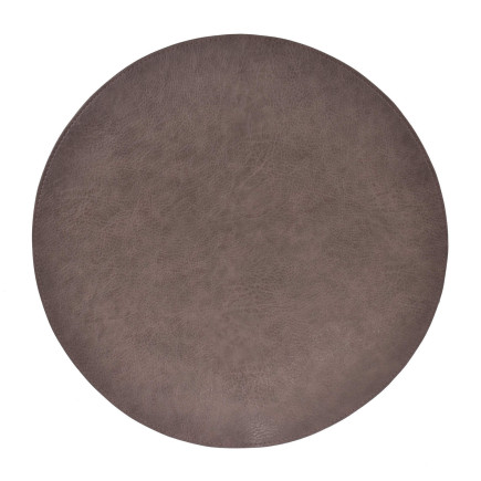 Underlägg Läder/skinnlook grå Runda Tablett