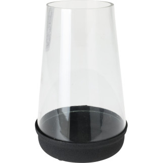 Ljushållare Svart Glas Metall 16 cm