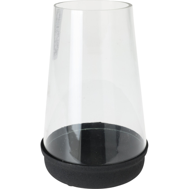 Ljushållare Svart Glas Metall 16 cm Ljushållare Svart Glas Metall 16 cm