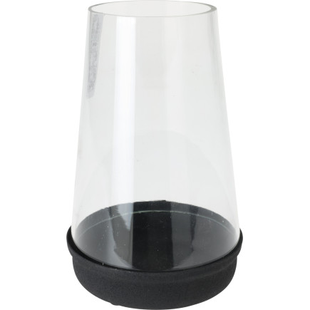 Ljushållare Svart Glas Metall 16 cm