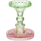Ljusstake Glas Grön/Rosa 12 cm