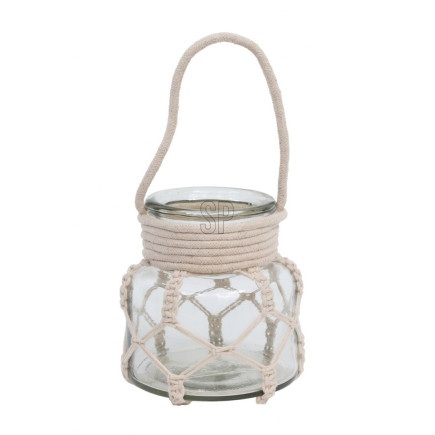 Ljushållare Lykta Glas Rep 12 cm