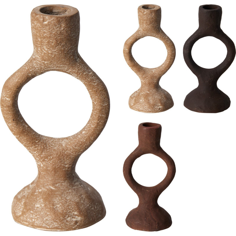 Ljusstake Metall Rödbrun 17 cm